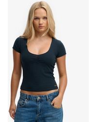 Superdry - & Co Athletic Essentials Gathered Short Sleeve Top - Lyst
