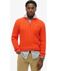 Superdry - Homme Pull À Demi-Zip En Maille Torsadée En Coton Bio Taille - Lyst