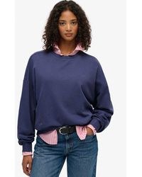 Superdry - & Co Essential Logo Garment Dyed Crew Sweatshirt - Lyst