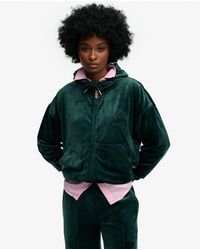 Superdry - & Co Country Club Velour Zip Hoodie - Lyst