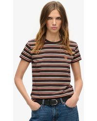 Superdry - Essential Logo Striped Fitted T-shirt - Lyst