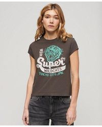 Superdry - Ladies Embellished Poster Cap Sleeve T-shirt - Lyst