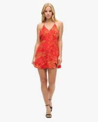 Superdry - Printed Mini Slip Dress - Lyst