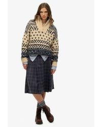 Superdry - & Co Check Pleated Midi Skirt - Lyst