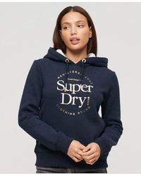 Superdry - Dames sweat à capuche et logo métallisé luxe - Lyst