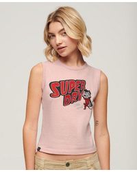 Superdry - Ladies Slim Fit Embellished Retro Vest Top - Lyst
