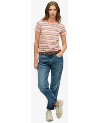 Superdry - & Co Ladies Slim Fit Essential Logo Striped Fitted T-shirt - Lyst