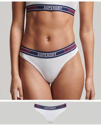 Superdry - Organic Cotton Multi Logo Bikini Briefs - Lyst
