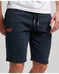 Superdry - Vintage Embroidered Logo Unbrushed Shorts Eclipse - Lyst