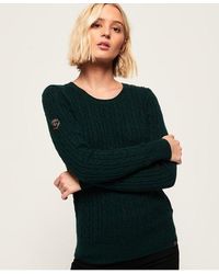 Superdry Jenna Cable Jumper in Black - Lyst
