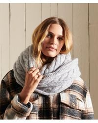Superdry - & Co Cable Knit Tweed Snood - Lyst