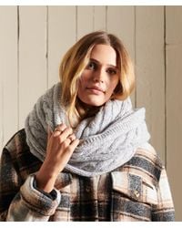 Superdry - & Co Cable Knit Tweed Snood - Lyst
