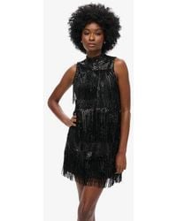 Superdry - Fringe Sequin A Line Mini Dress - Lyst