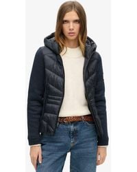 Superdry - & Co Hooded Storm Knit Hybrid Jacket - Lyst
