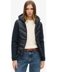 Superdry - Gebreide Hybrid Storm Jas Met Capuchon - Lyst