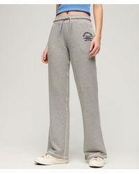 Superdry - & Co Ladies Slim Fit Embroidered Logo Athletic Essentials Low Rise Flare joggers - Lyst