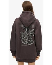 Superdry - & Co Tattoo Rhinestone Hoodie Dress - Lyst
