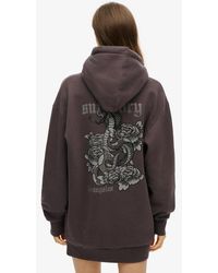 Superdry - Robe à capuche avec strass effet tatouage - Lyst