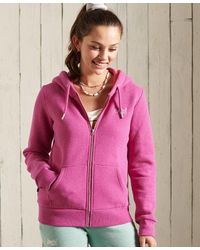 Superdry - Orange Label Classic Zip Hoodie Pink - Lyst