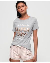 Superdry - Emma Lace Loungewear Set Pebble Marl - Lyst