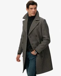 Superdry - Homme Manteau Long En Laine Mélangée - Lyst