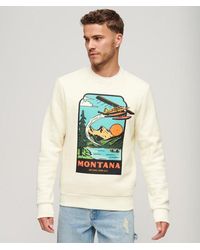 Superdry - & Co Classic Graphic Print Travel Postcard Crew Sweatshirt - Lyst