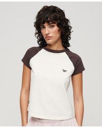 Superdry - T-shirt en Coton bio à Manches Raglan et à Logo Essential Taille: 38 - Lyst