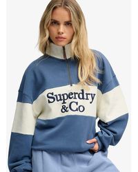 Superdry - & Co Company Logo Half Zip Sweatshirt - Lyst