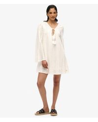Superdry - Cotton Lace Detail Ibiza Mini Dress - Lyst