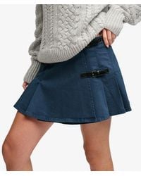 Superdry - Athletic Essentials Denim Pleated Skirt - Lyst
