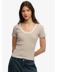 Superdry - & Co Athletic Essentials Striped Short Sleeve Top - Lyst