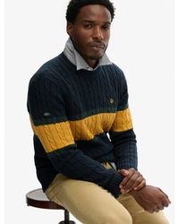 Superdry - & Co Cotton Stripe Cable Jumper - Lyst