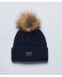 Superdry - & Co Cable Knit Lux Beanie Hat - Lyst
