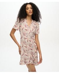 Superdry - Paisley Print Short Sleeve Mini Wrap Dress - Lyst