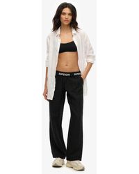 Superdry - Linnen Broek Met Trekkoord - Lyst