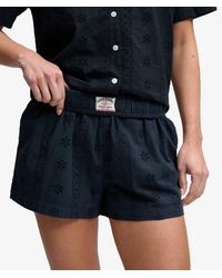 Superdry - & Co Cotton Broderie Beach Shorts - Lyst
