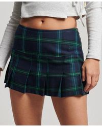 Superdry - Check Pleat Mini Skirt - Lyst