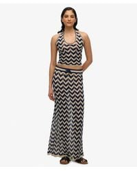 Superdry - & Co Zigzag Knit Column Maxi Skirt - Lyst