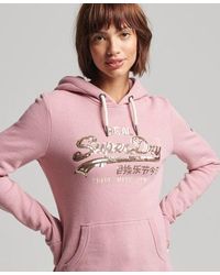 Superdry - Vintage Logo Boho Sparkle Hoodie Soft - Lyst