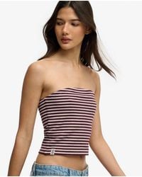 Superdry - & Co Athletic Essentials Stripe Jersey Bandeau Top - Lyst