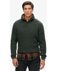 Superdry - Ribbed Half Button Jumper - Lyst