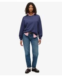 Superdry - & Co Essential Logo Garment Dyed Crew Sweatshirt - Lyst