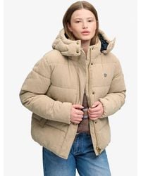 Superdry - & Co Premium Hooded Cord Puffer Jacket - Lyst