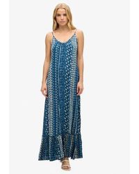 Superdry - Femme, Robe Longue Imprimé Caraco De Plage, Taille - Lyst