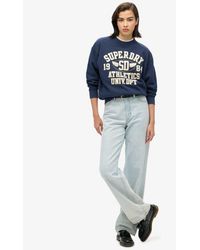 Superdry - & Co Ladies Classic College Script Loose Sweatshirt - Lyst