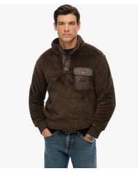 Superdry - & Co High Pile Fleece Henley Jumper - Lyst