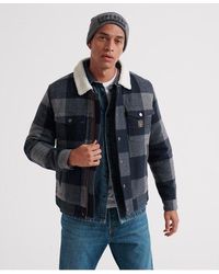 Superdry Hacienda Wool Check Jacket in Yellow for Men - Lyst