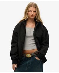 Superdry - Oversized Surplus Nylon Hooded Bomber Jacket - Lyst