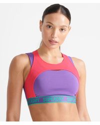 Superdry - Sport Train Two-layer Mid Impact Bra Purple - Lyst