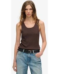 Superdry - & Co Athletic Essentials Vintage Lace Trim Vest Top - Lyst